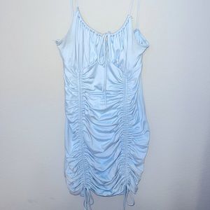 Baby blue, bodycon cinch dress